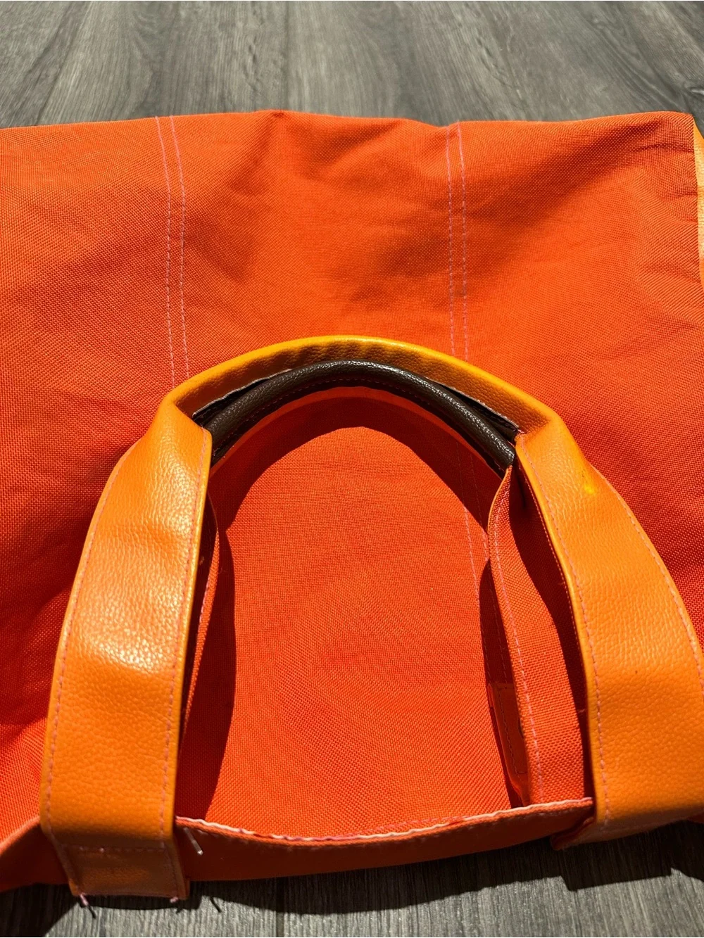 Lancome Bright Orange Canvas Tote with Light Orange Trim